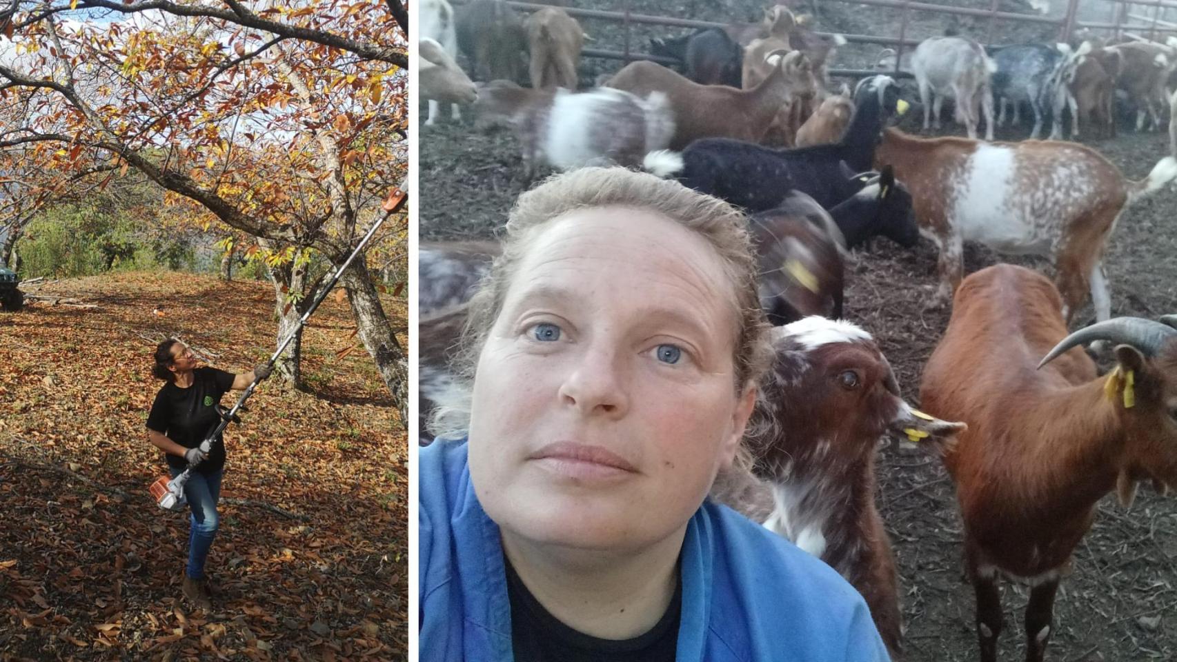 Un collage con imágenes de ambas mujeres rurales malagueñas.