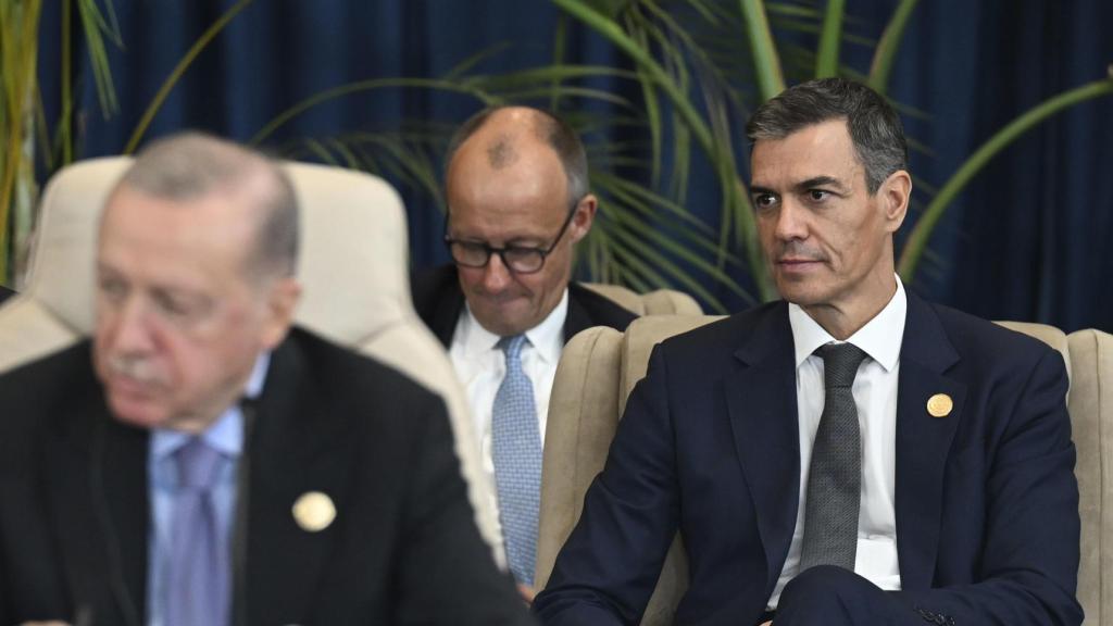 Pedro Sánchez during the summit in Egypt after Erdogan.
