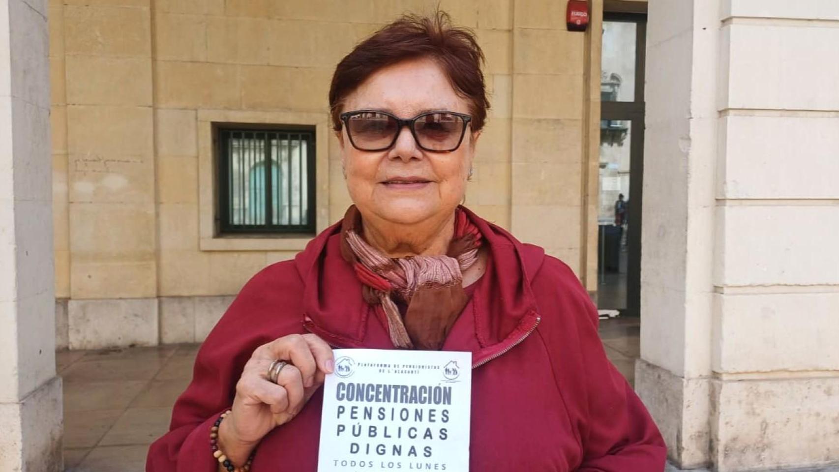 Teresa Hermoso, miembro de la Plataforma de Pensionistas de L'Alacantí.