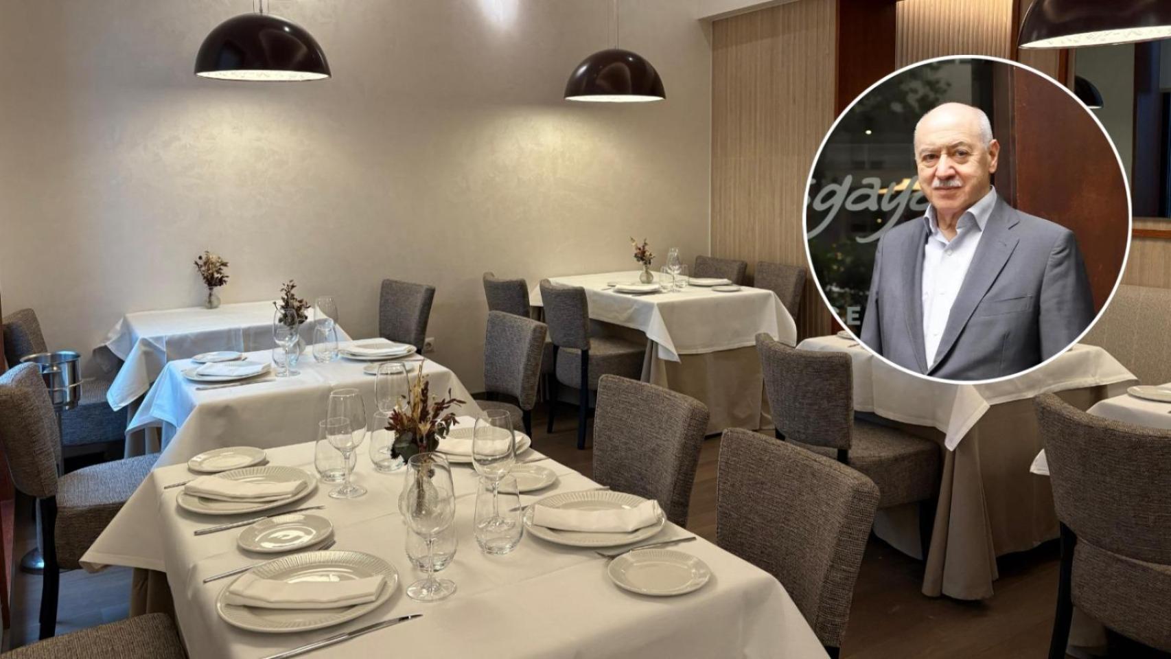 Salón de La Charca Restaurante y Manuel Fernández.