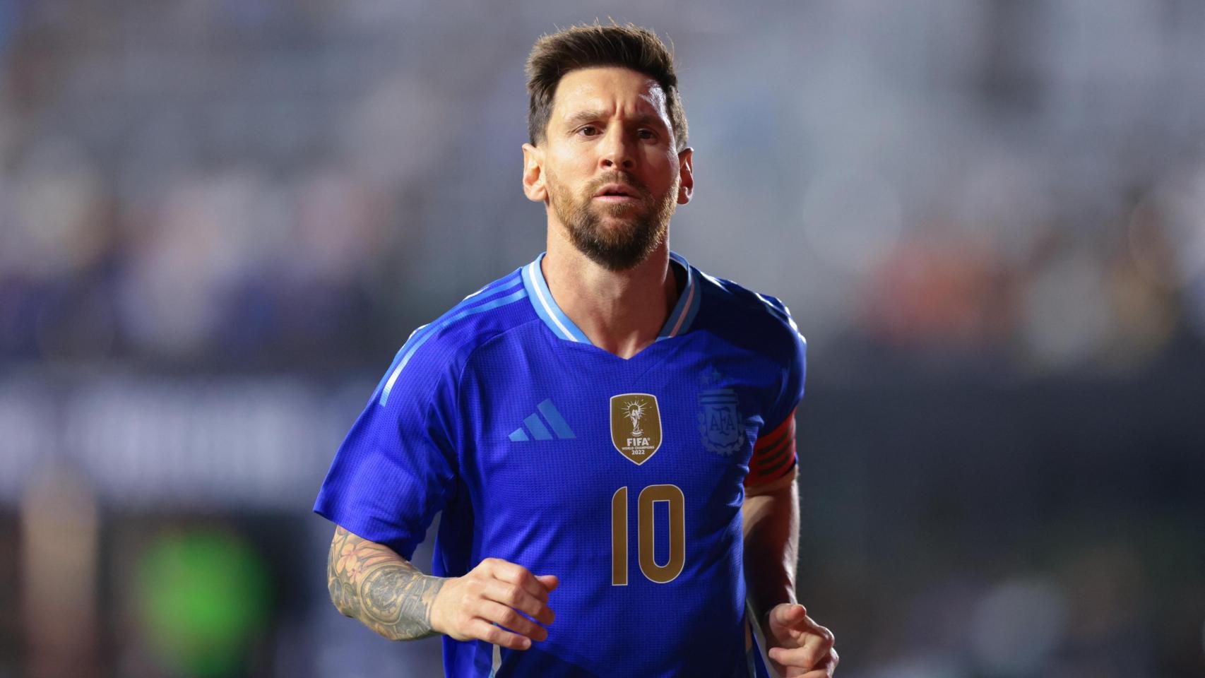 Leo Messi, durante el partido entre Puerto Rico y Argentina.