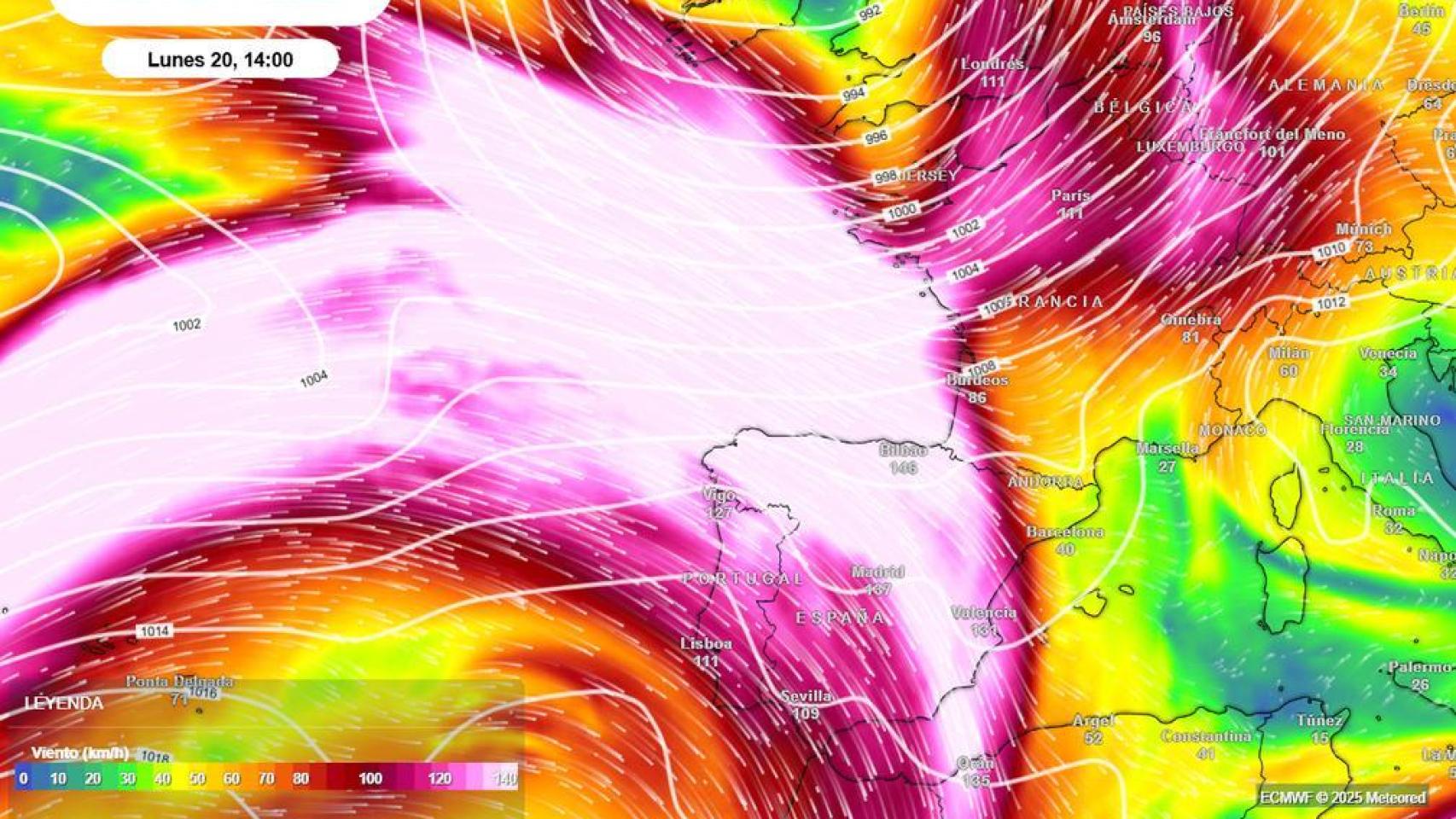 Llega un chorro polar a España: cambio de tiempo según Aemet con tormentas de 100 l/m2 y 10ºC menos en estas zonas