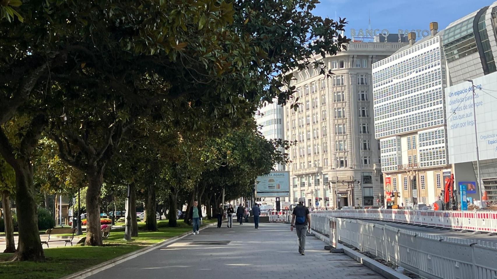 Los Jardines de Méndez Nuñez, en A Coruña, esta mañana.