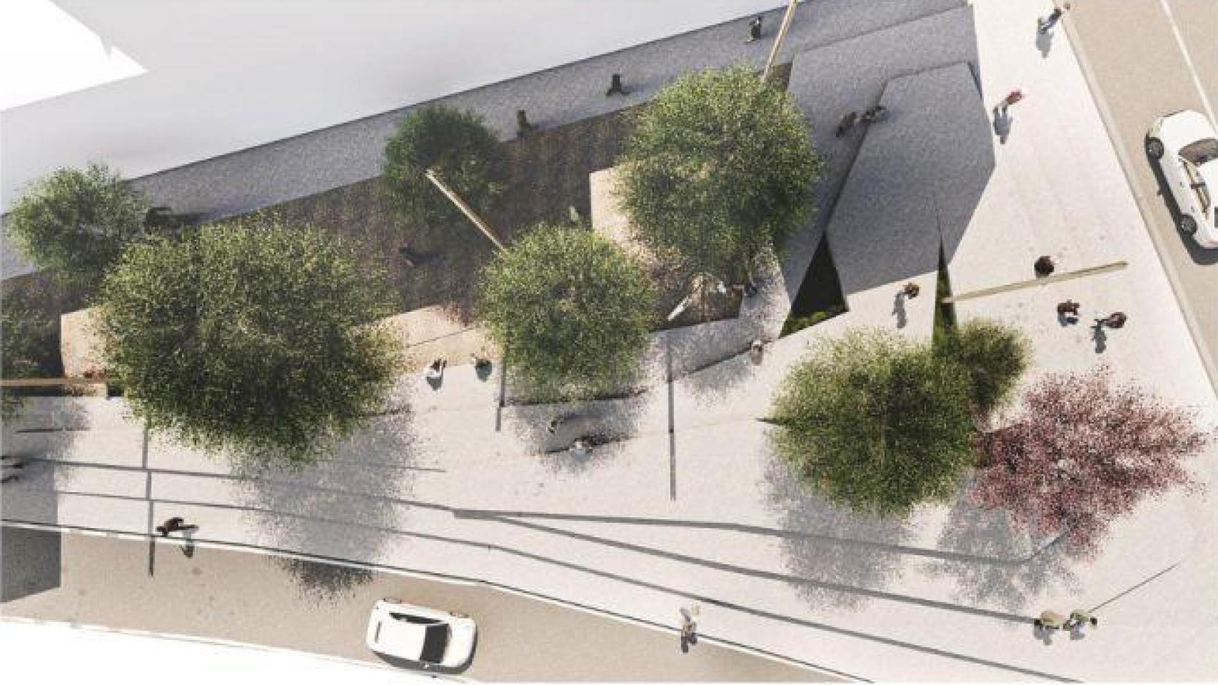 Infografía humanización rúa San Roque, Vigo