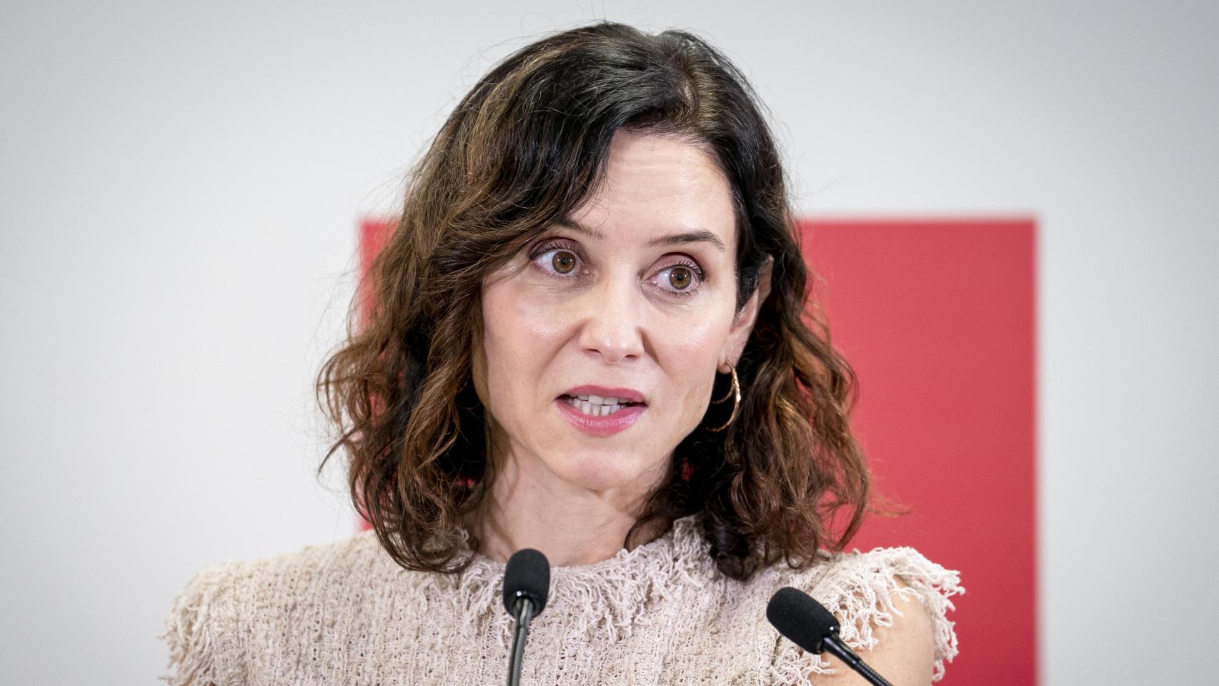 Isabel Díaz Ayuso durante una comparecencia.