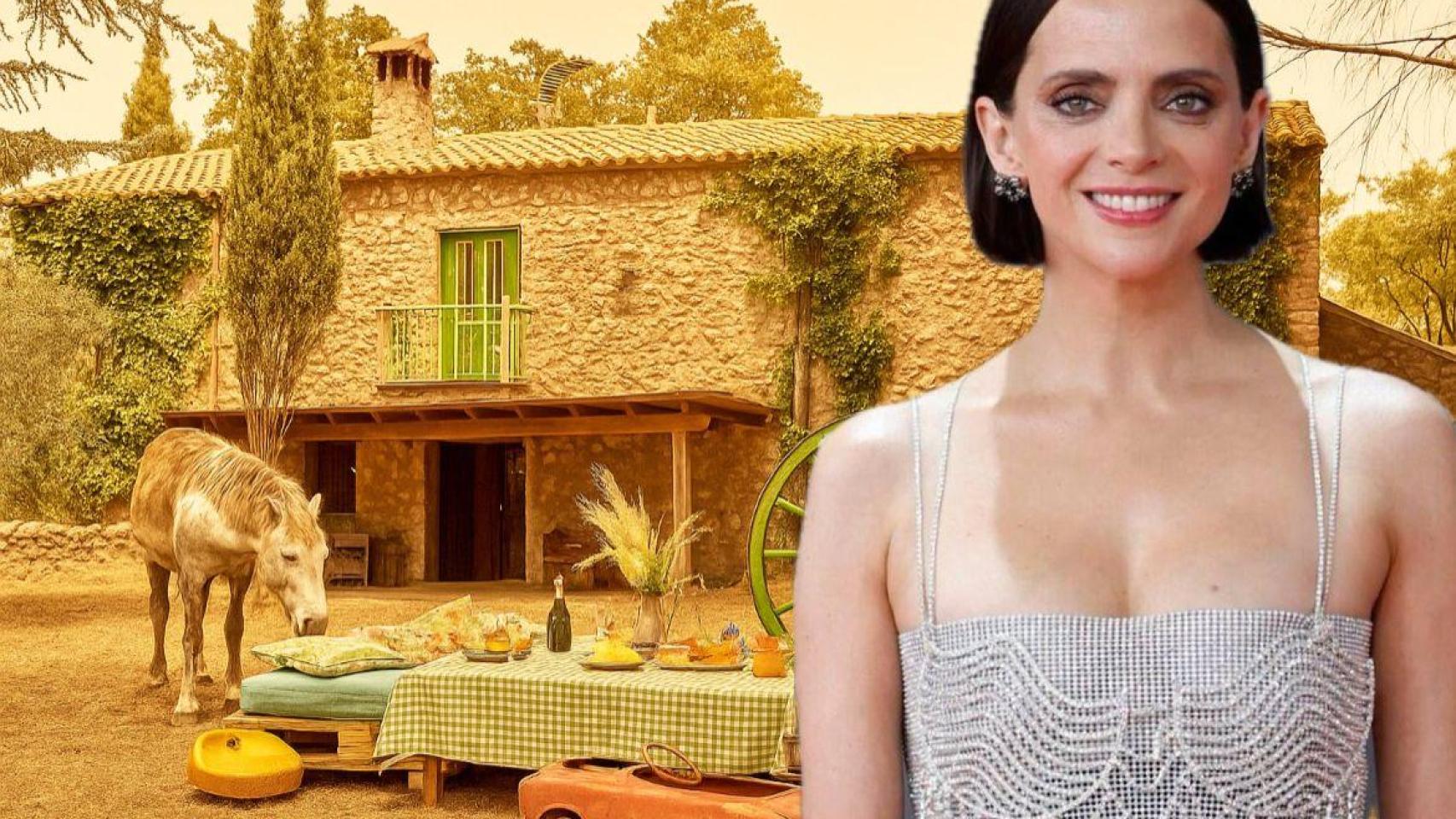 Macarena Gómez y una recreación de su casa.