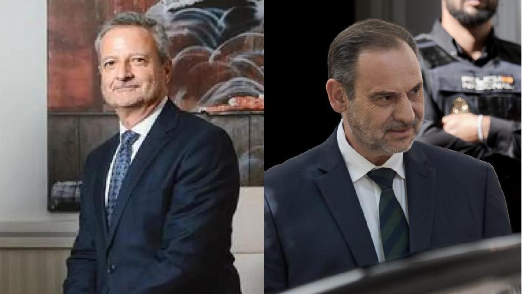 El exfiscal de la Audiencia Nacional Carlos Bautista (i) y el exministro José Luis Ábalos (d).