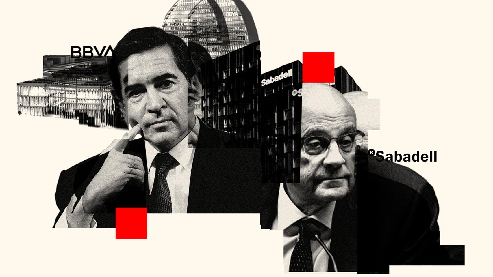 Carlos Torres, presidente de BBVA, y Josep Oliu, presidente de Banco Sabadell.