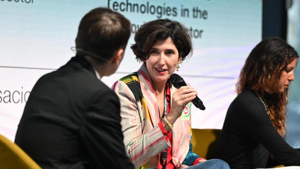 Adriana Moscoso, durante la mesa redonda sobre inteligencia artificial celebrada el pasado 25 de septiembre en el marco de Zinemaldia Startup Challenge.