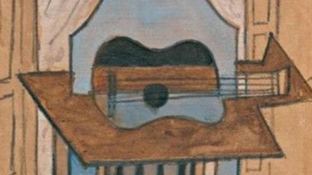 Una parte del cuadro de Picasso, 'Naturaleza muerta con guitarra', desaparecido a principios de octubre.