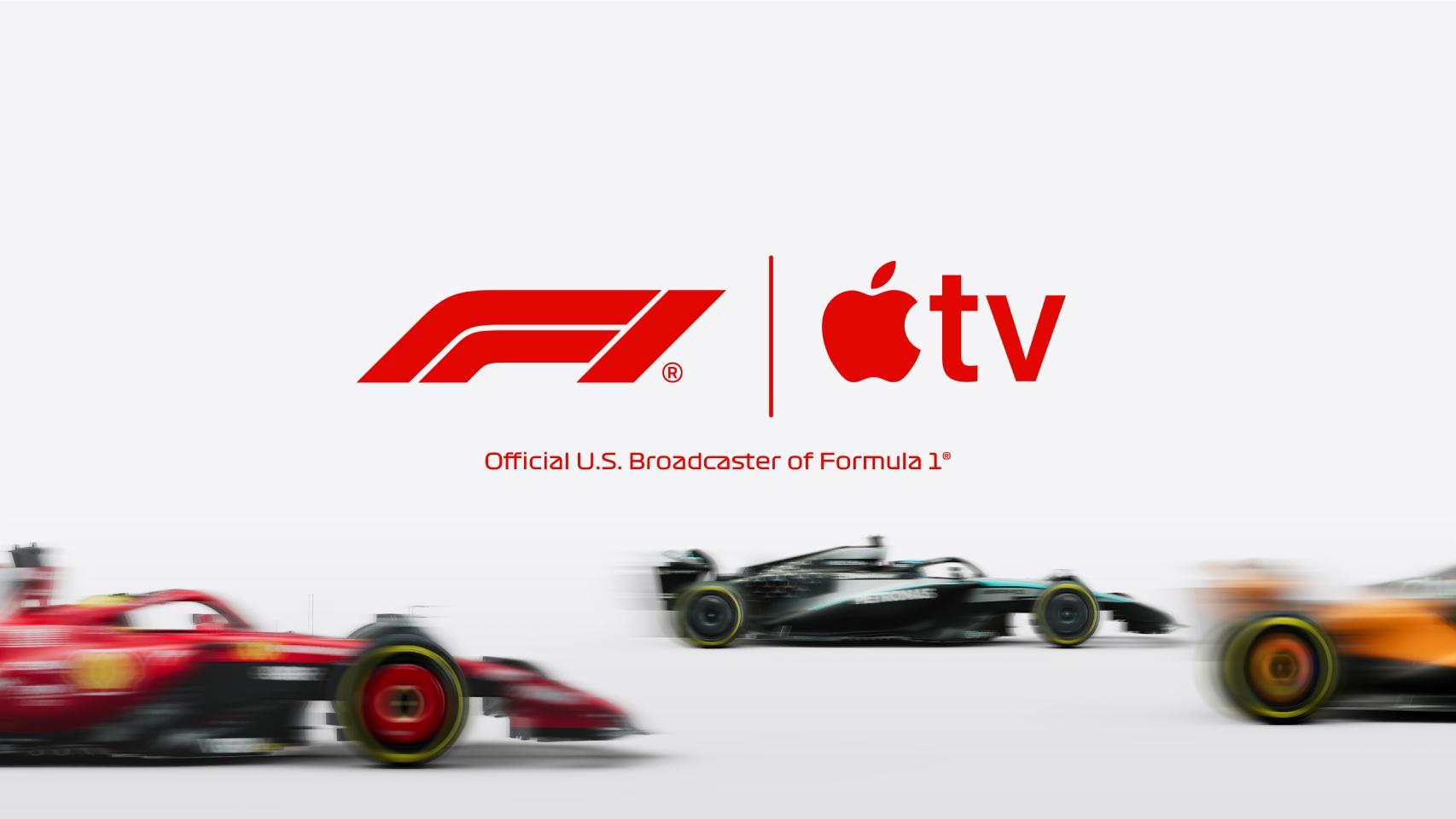 Imagen con la que Apple ha anunciado que Apple TV dará la F1 en EEUU.