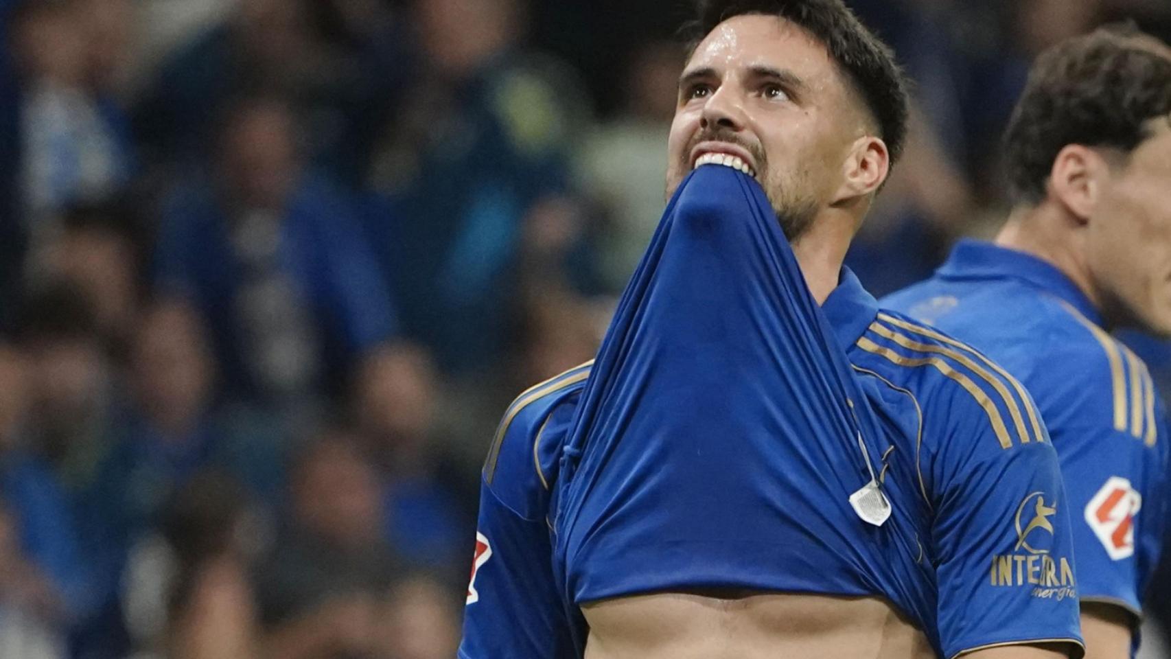 Josip Brekalo, jugador del Real Oviedo, en el partido ante el Espanyol.