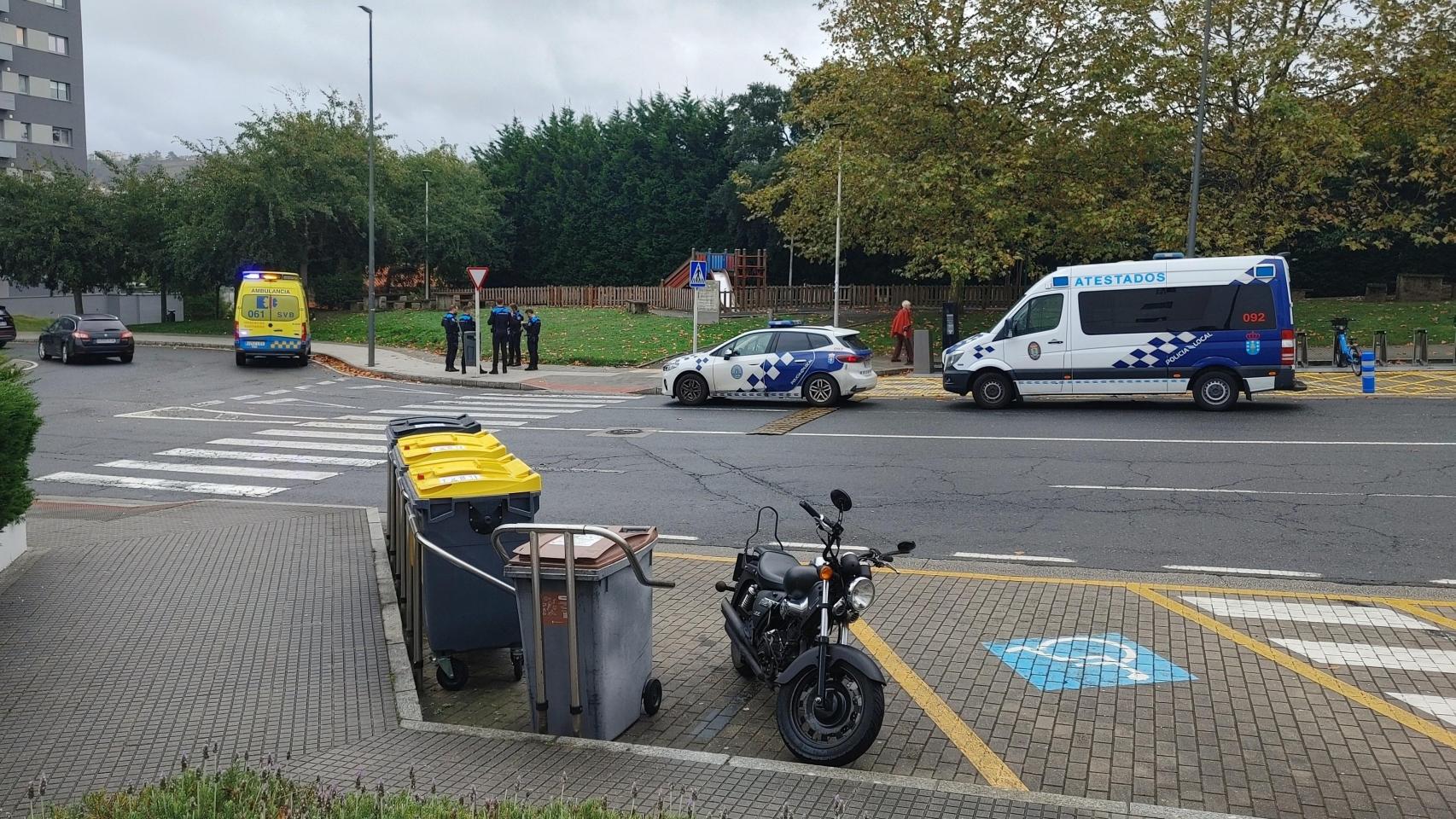 La Policía Local en el accidente del motorista ocurrido en la avenida de Novo Mesoiro