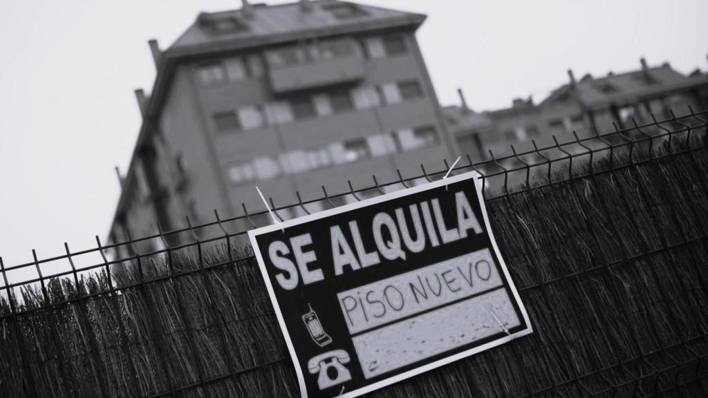 Cartel de se alquila.