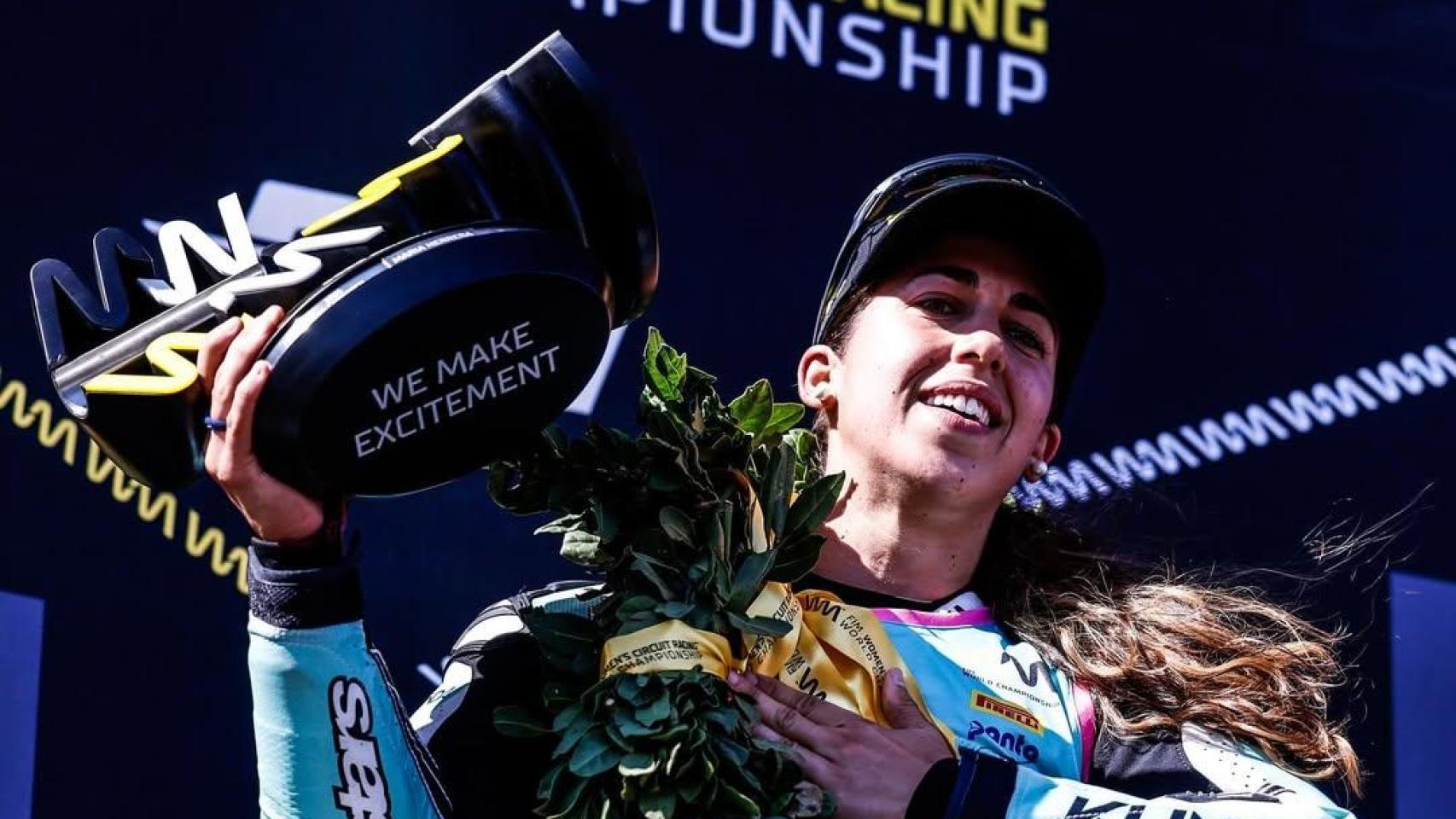 María Herrera en el podio de Jerez.