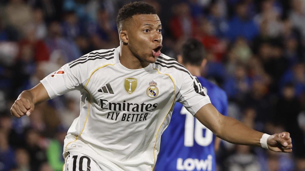 Mbappé celebrates the goal scored against Getafe.