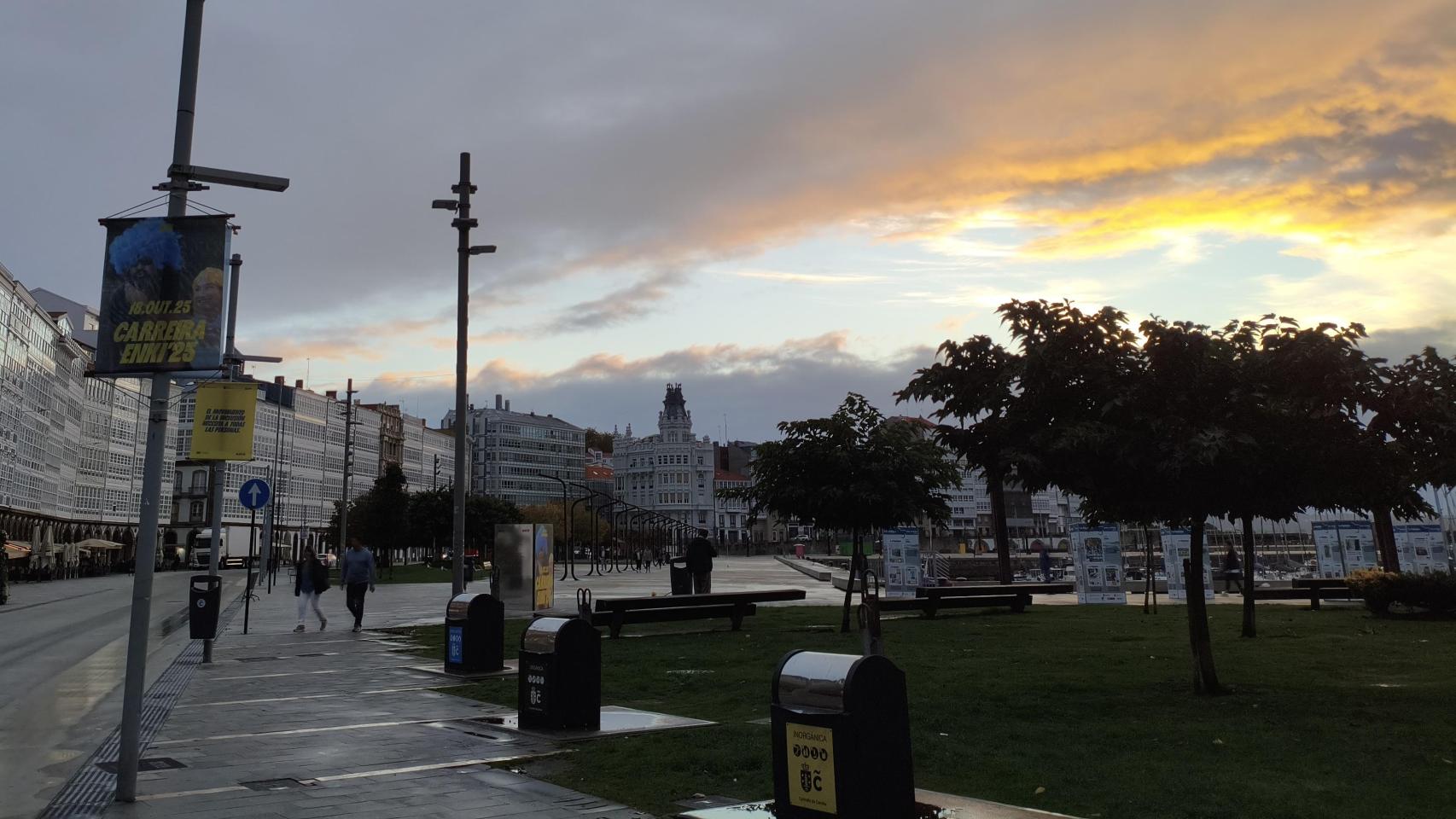 Cielo nublado este lunes en A Coruña.