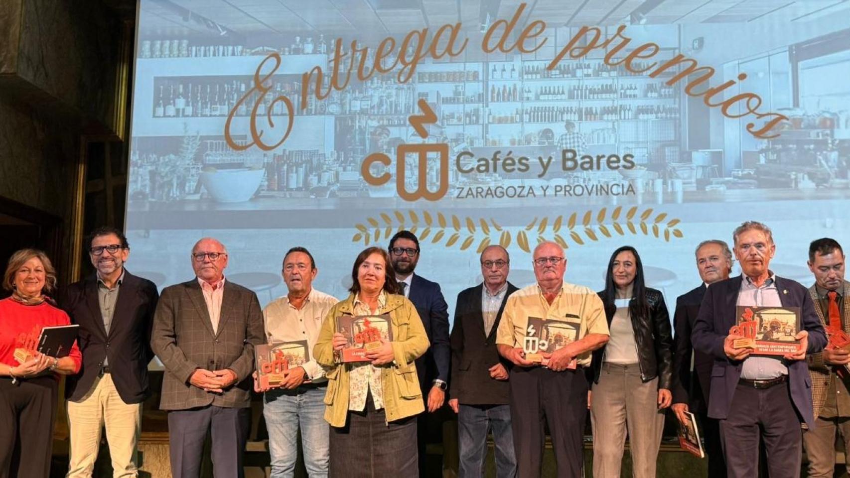 Algunos de los hosteleros homenajeados.