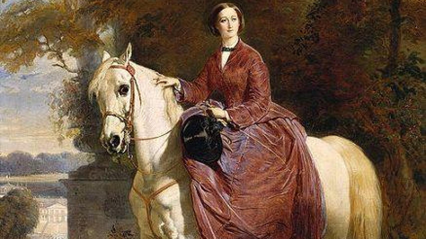 Eugenia de Montijo montando a caballo