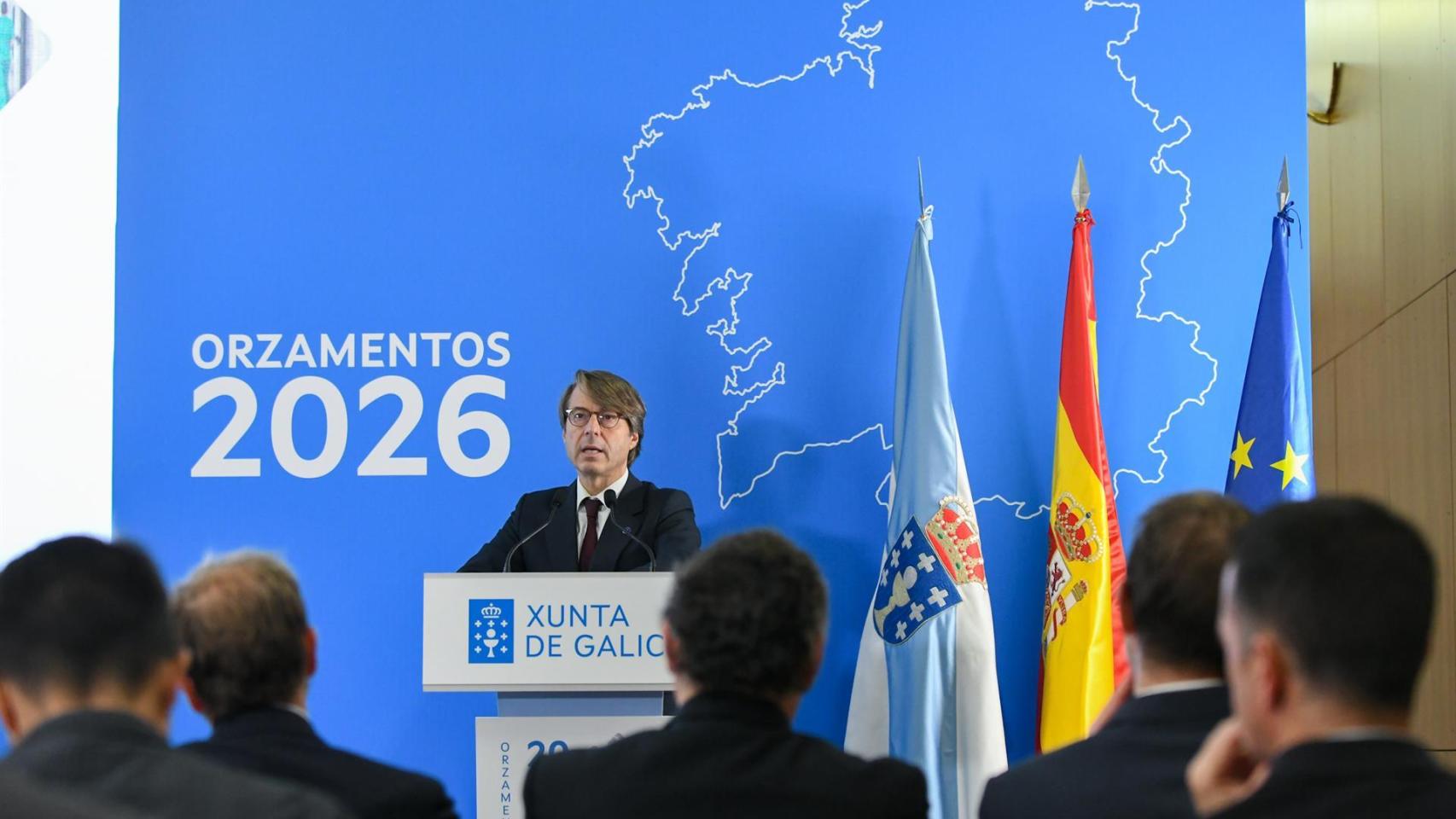 El conselleiro de Facenda, Miguel Corgos, en la rueda de prensa.