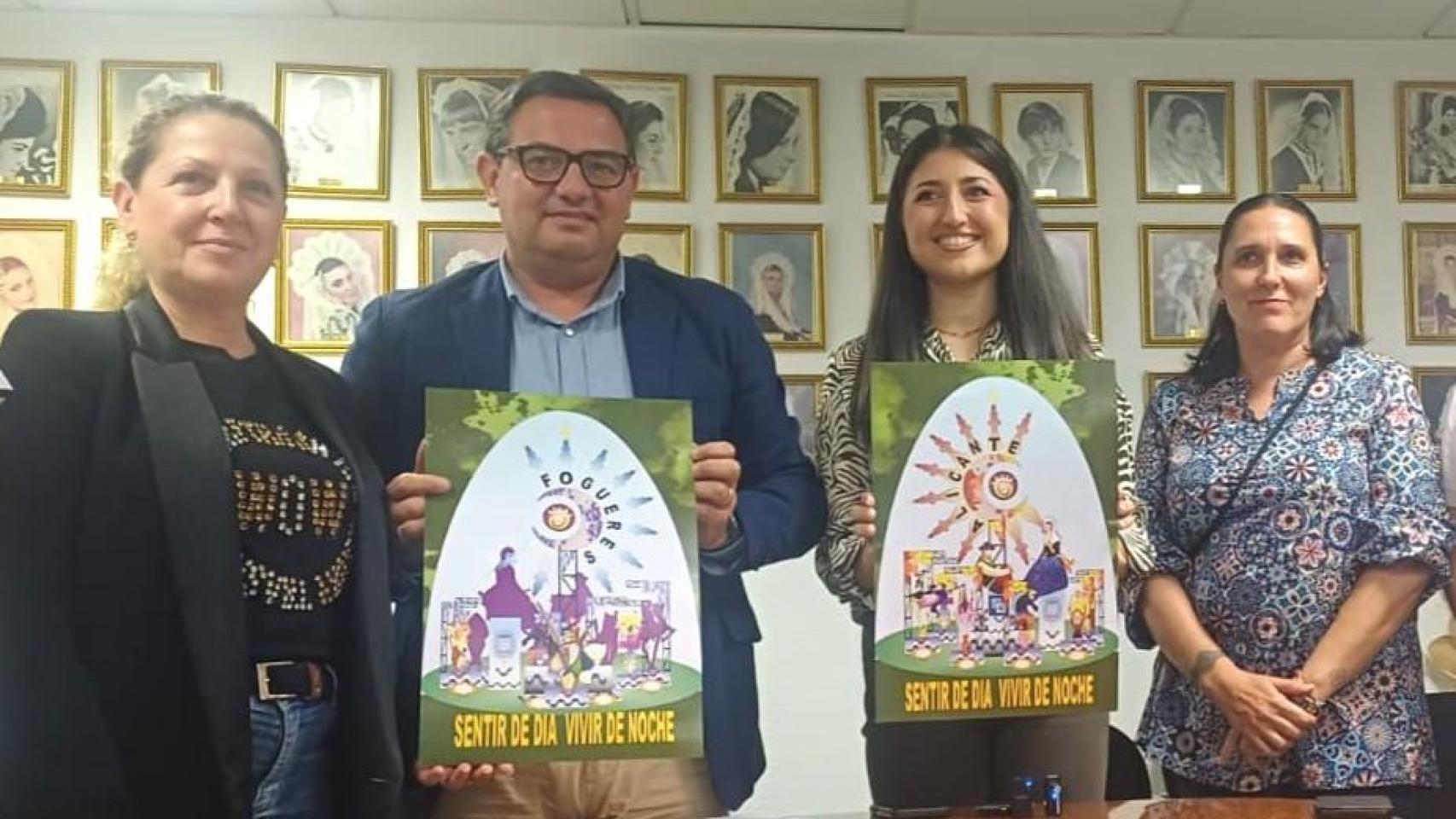 El cartel de la hoguera promocional elegida, bajo el lema: Sentir de día, vivir de noche.