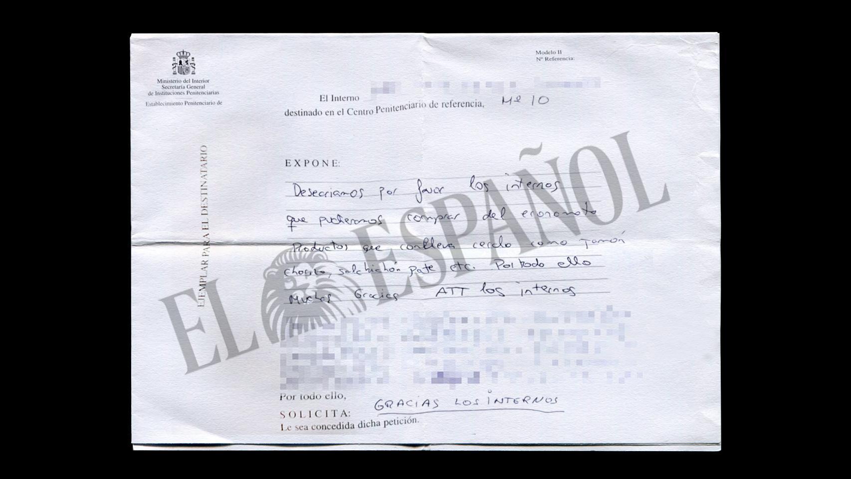 Prisiones rectifica e introduce cerdo en el menú de la cárcel de Ceuta tras la denuncia de los presos recogida por El Español