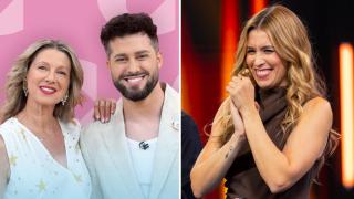 Anne Igartiburu y Javier de Hoyos, presentadores de 'D corazón' a la izquierda y Eva Soriano, de 'Cuánto, cuánto, cuánto', a la derecha.