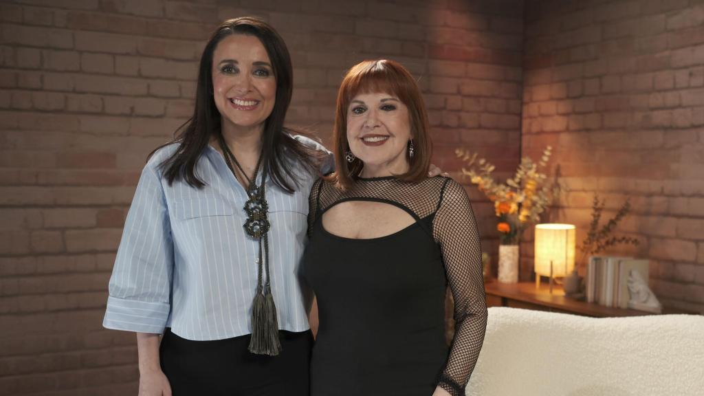 La actriz, junto a Cruz Sánchez de Lara en el programa.