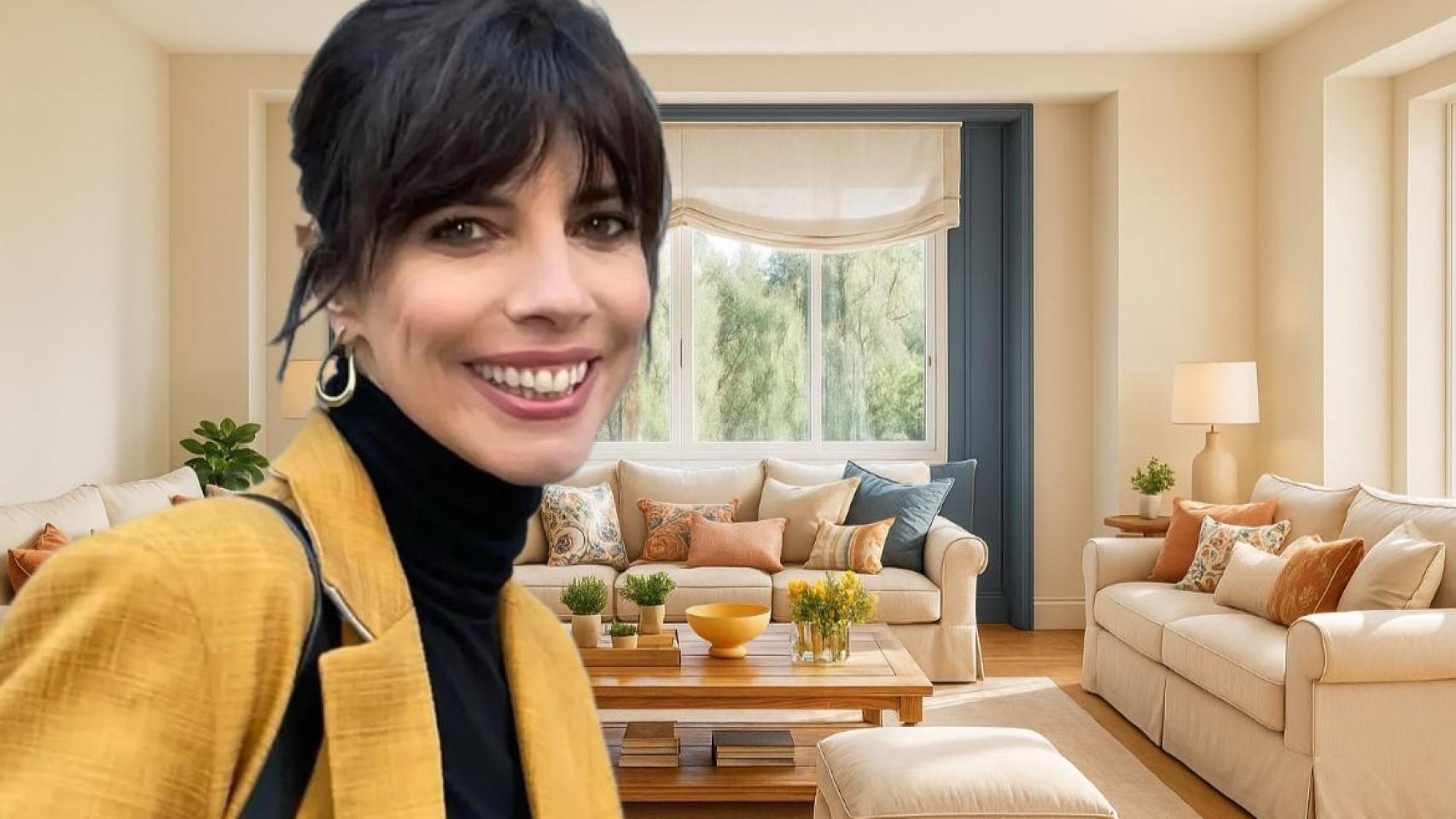 Maribel Verdú y una recreación de su salón.