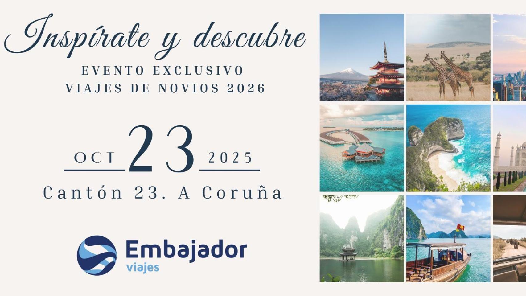 Viajes Embajador organiza en A Coruña un evento exclusivo para lunas de miel de 2026