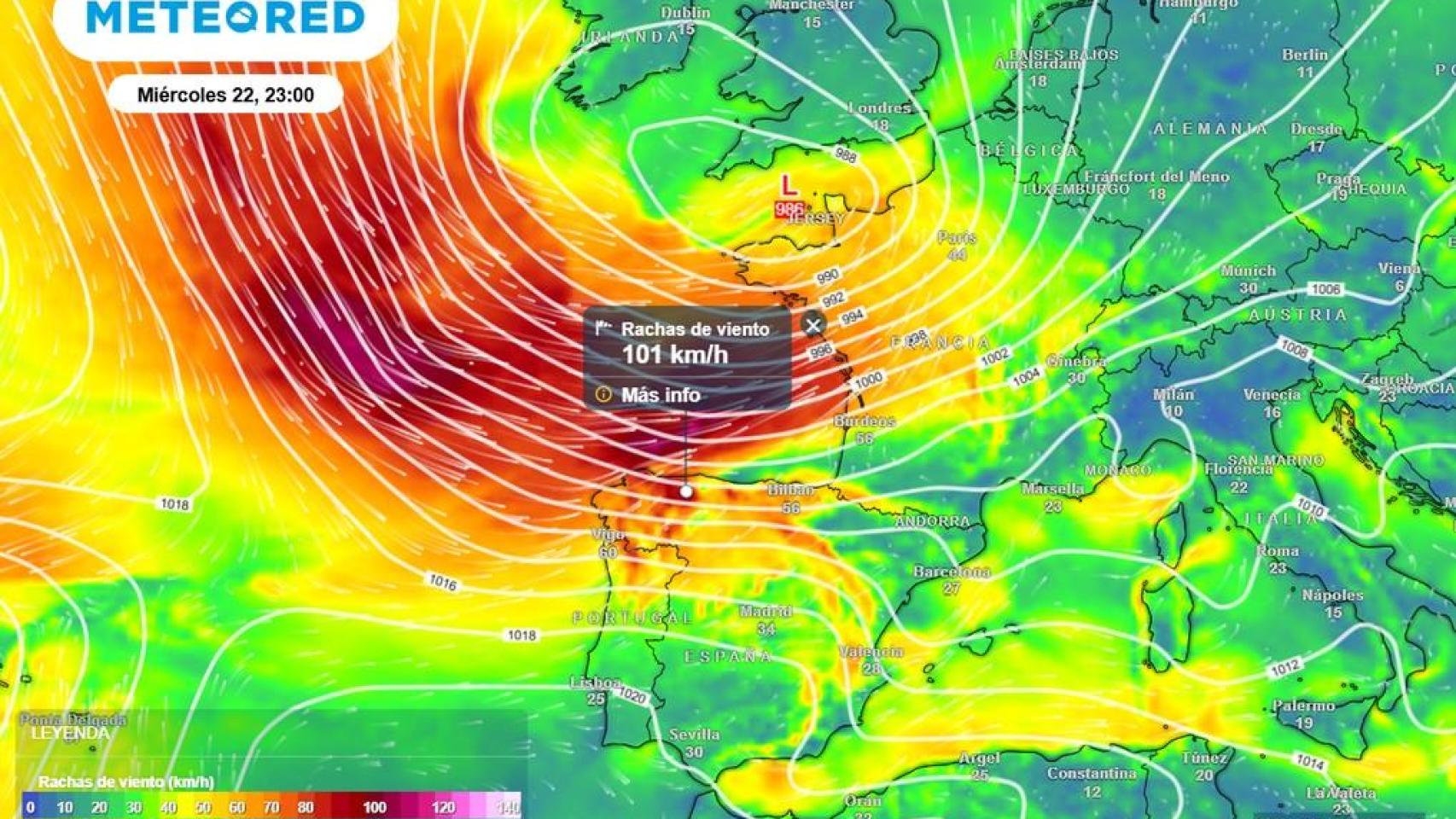 Aemet avisa a España: llega la gran borrasca Benjamín con ciclogénesis explosiva y vientos de 120 km/h en estas zonas