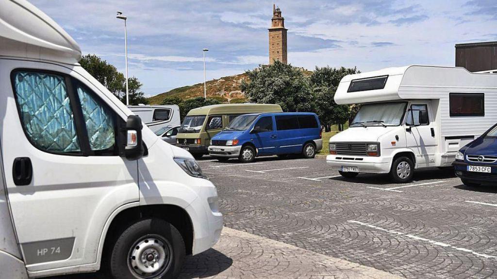 Estacionamiento de autocaravanas de la Torre de Hércules de A Coruña
