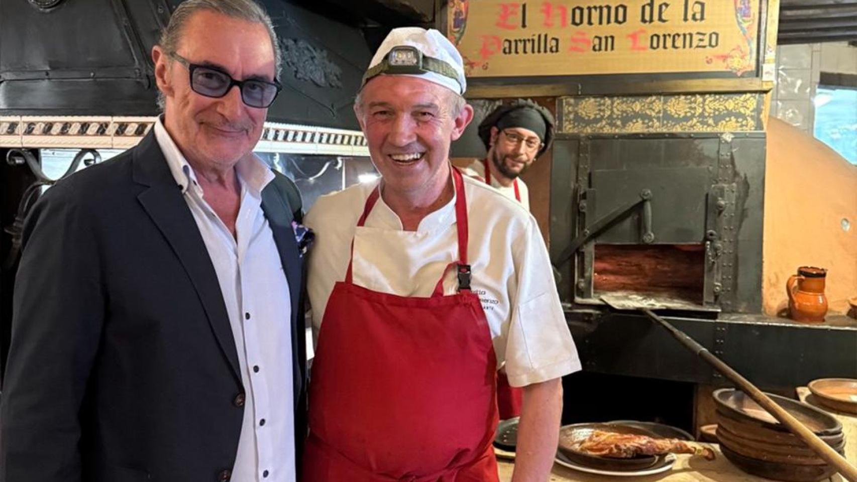 Carlos Herrera en La Parrilla de San Lorenzo.