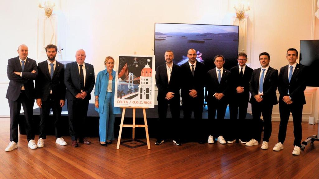 Acto de recepción del Celta al OGC Niza en ASede, Vigo