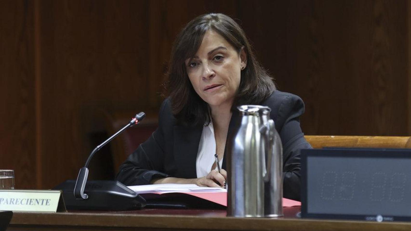Ana María Fuentes Pacheco, gerente del PSOE, en la 'comisión Koldo' este jueves en el Senado.