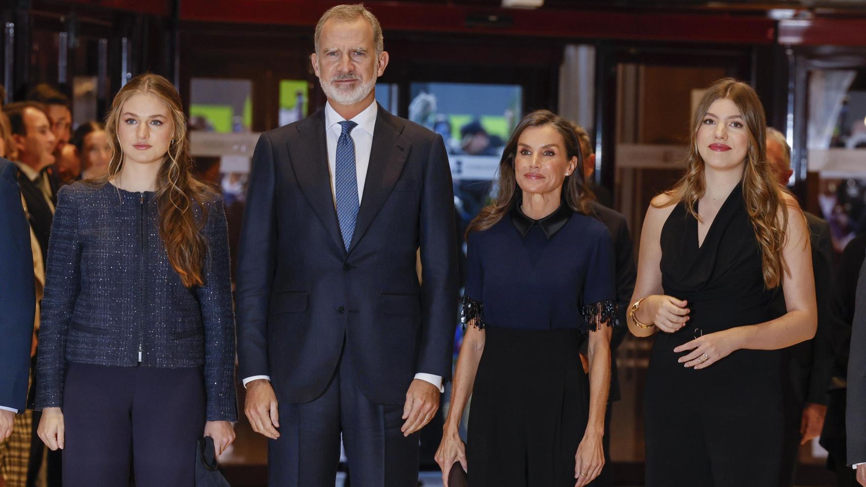 La Familia Real a su llegada al Auditorio Príncipe Felipe de Oviedo.
