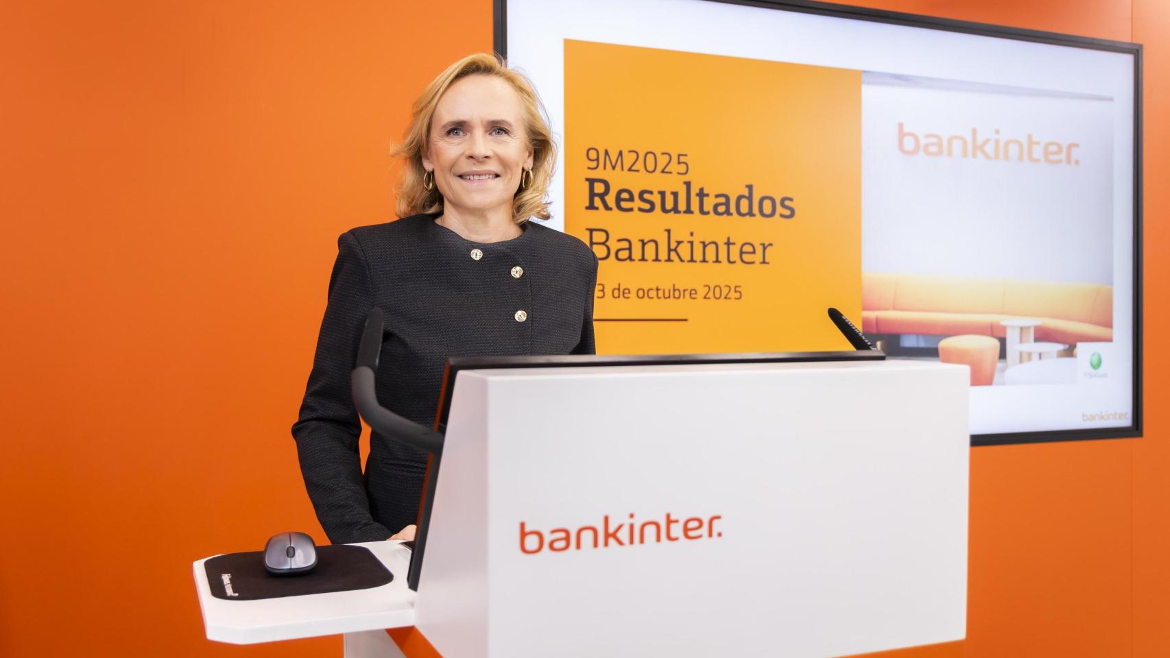 Gloria Ortiz, CEO de Bankinter, en la presentación de resultados del tercer trimestre de 2025.