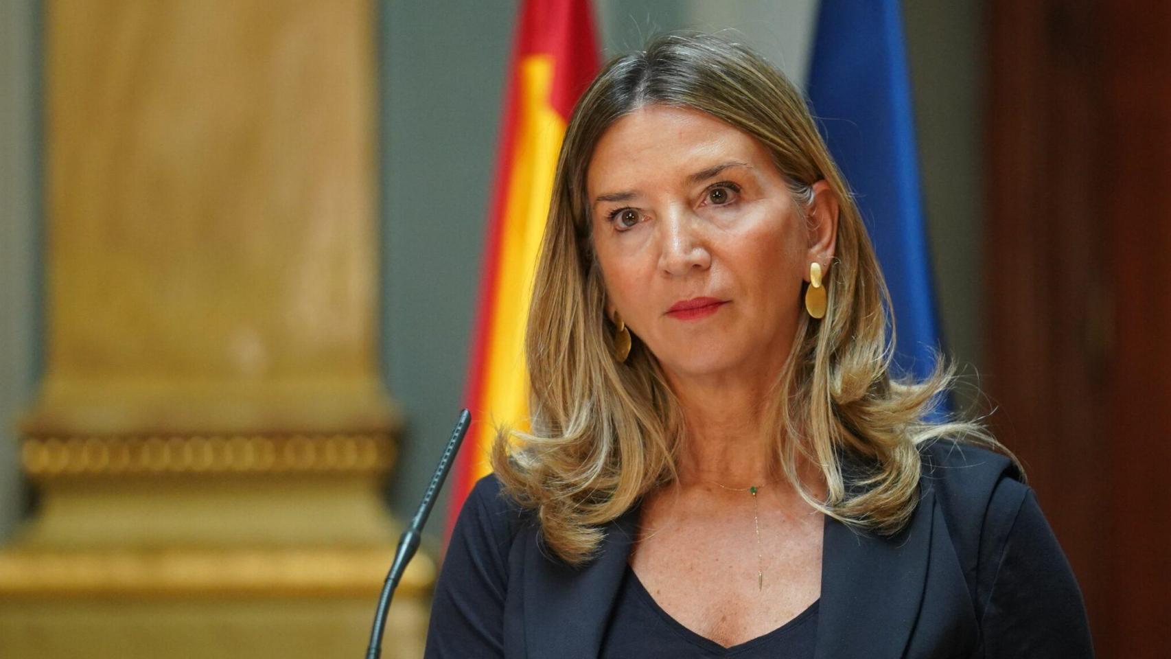 La portavoz del PP en el Senado, Alicia García, ofrece declaraciones este viernes.