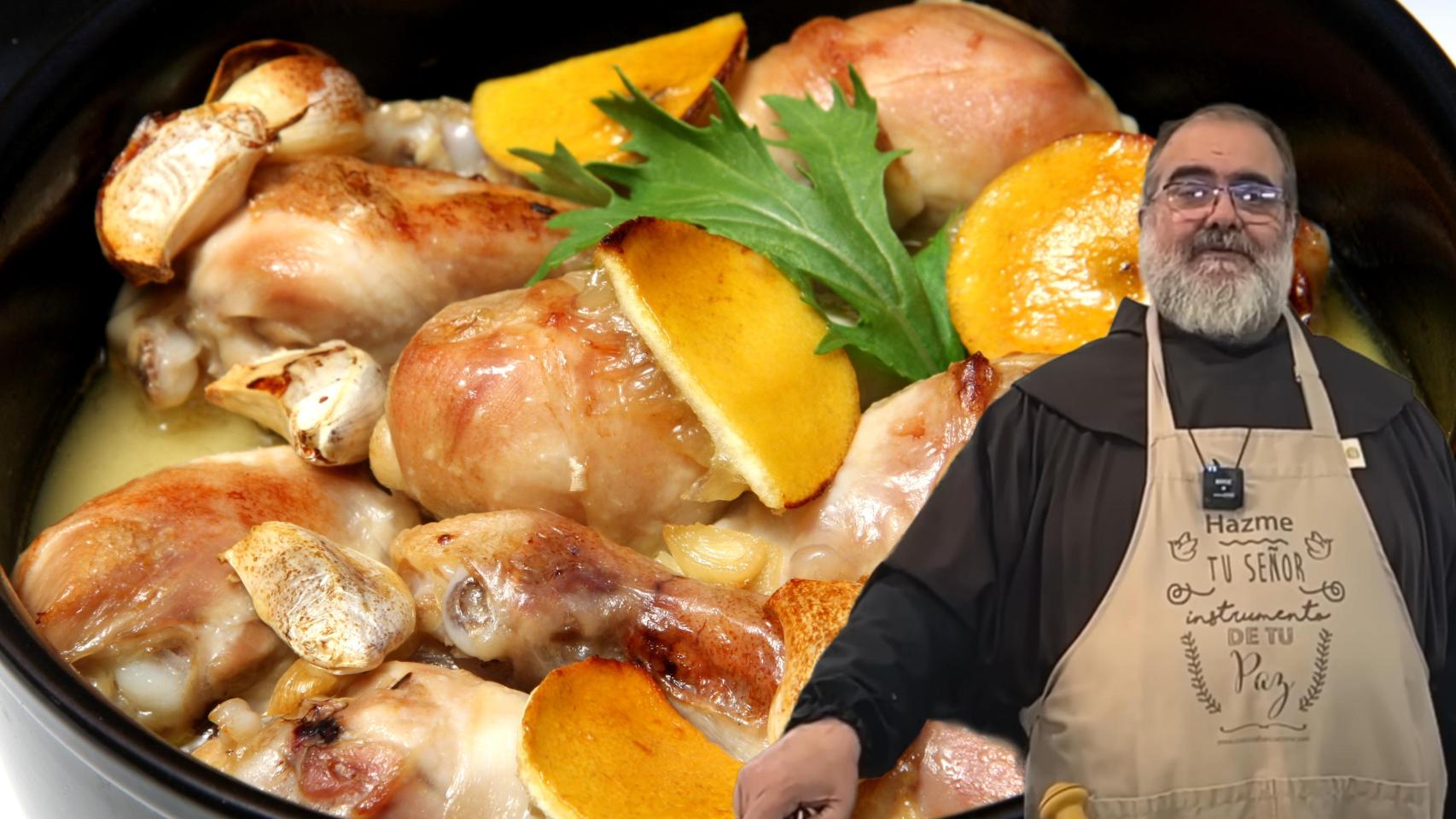 Fray Ángel, el fraile cocinero, en un montaje de El Español