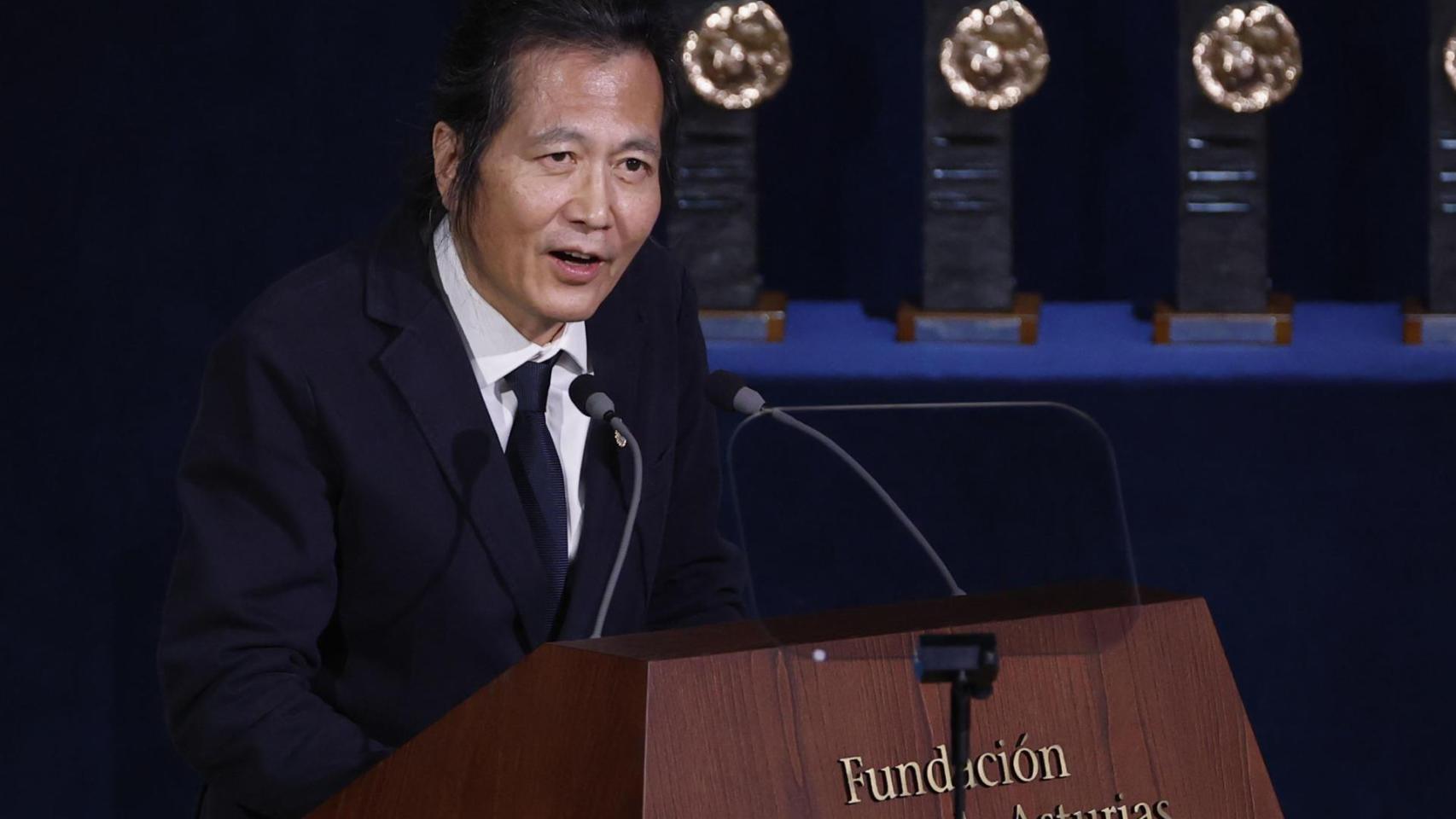 El filósofo Byung-Chul Han en el discurso de recogida del Premio Princesa de Asturias de Comunicación y Humanidades. Foto: Chema Moya