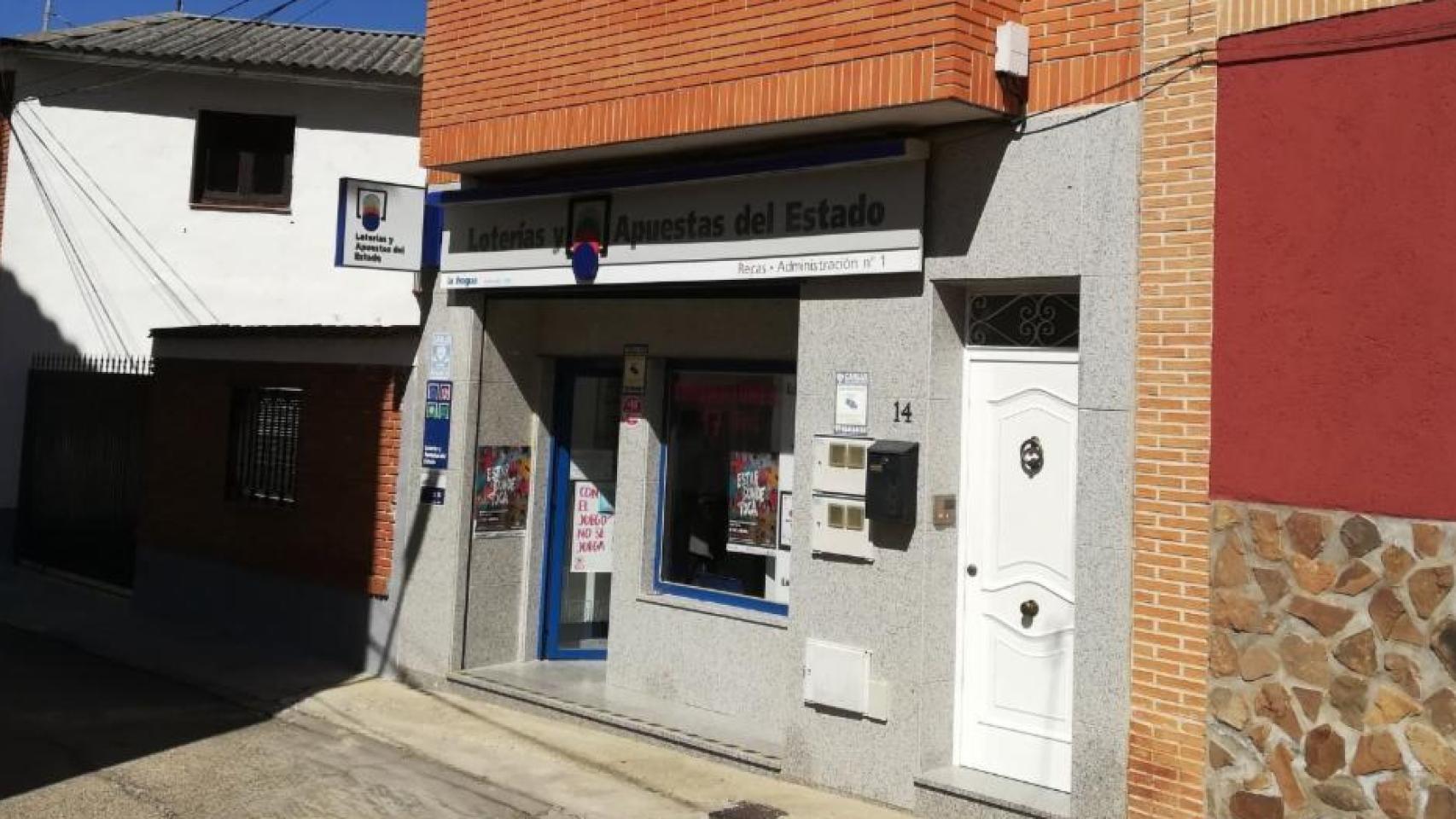 Administración de Lotería de Recas (Toledo). Foto: Loterías y Apuestas del Estado.