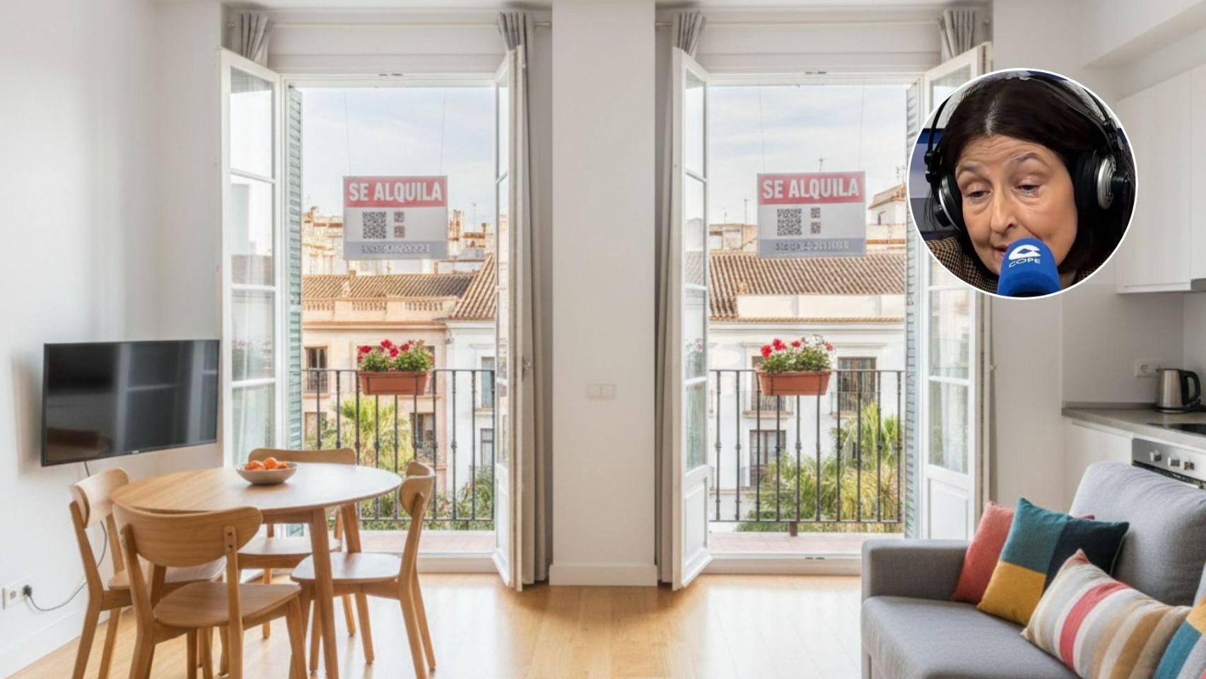 Imagen de Concepción y una imagen generada por IA de una vivienda en alquiler.