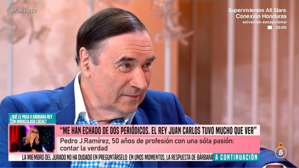Pedro J. Ramírez, este domingo en el programa 'Fiesta' de TeleCinco.