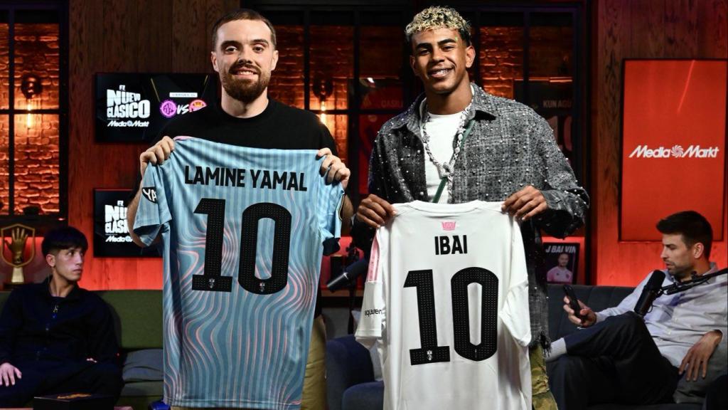 Ibai Llanos, con Lamine Yamal, en un programa de la Liga del Rey