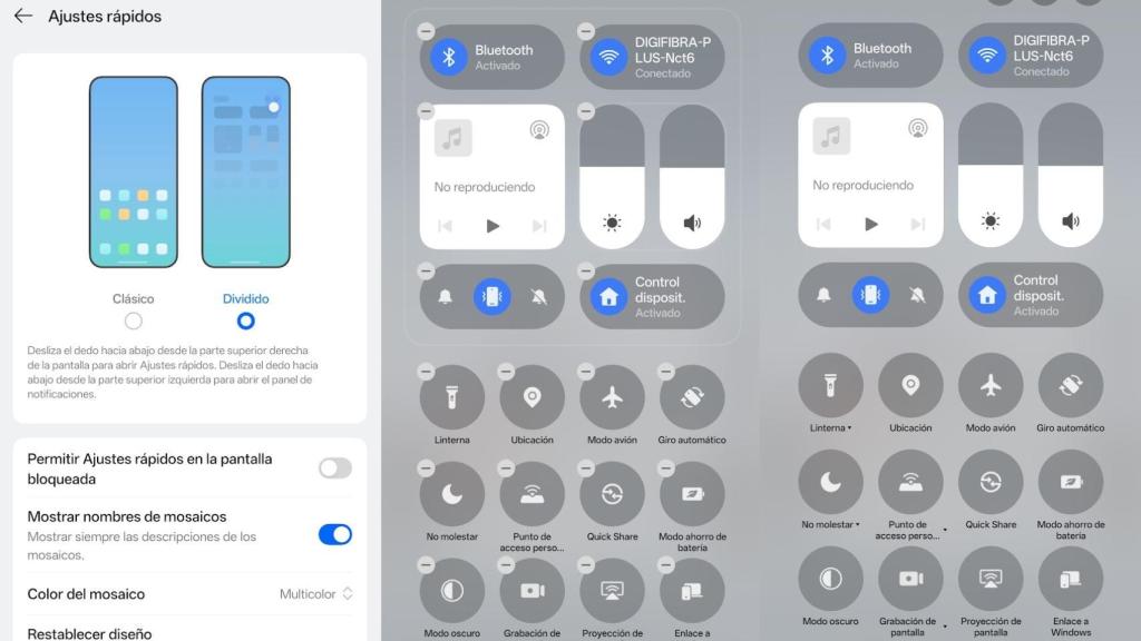 Ajustes rápidos en Android