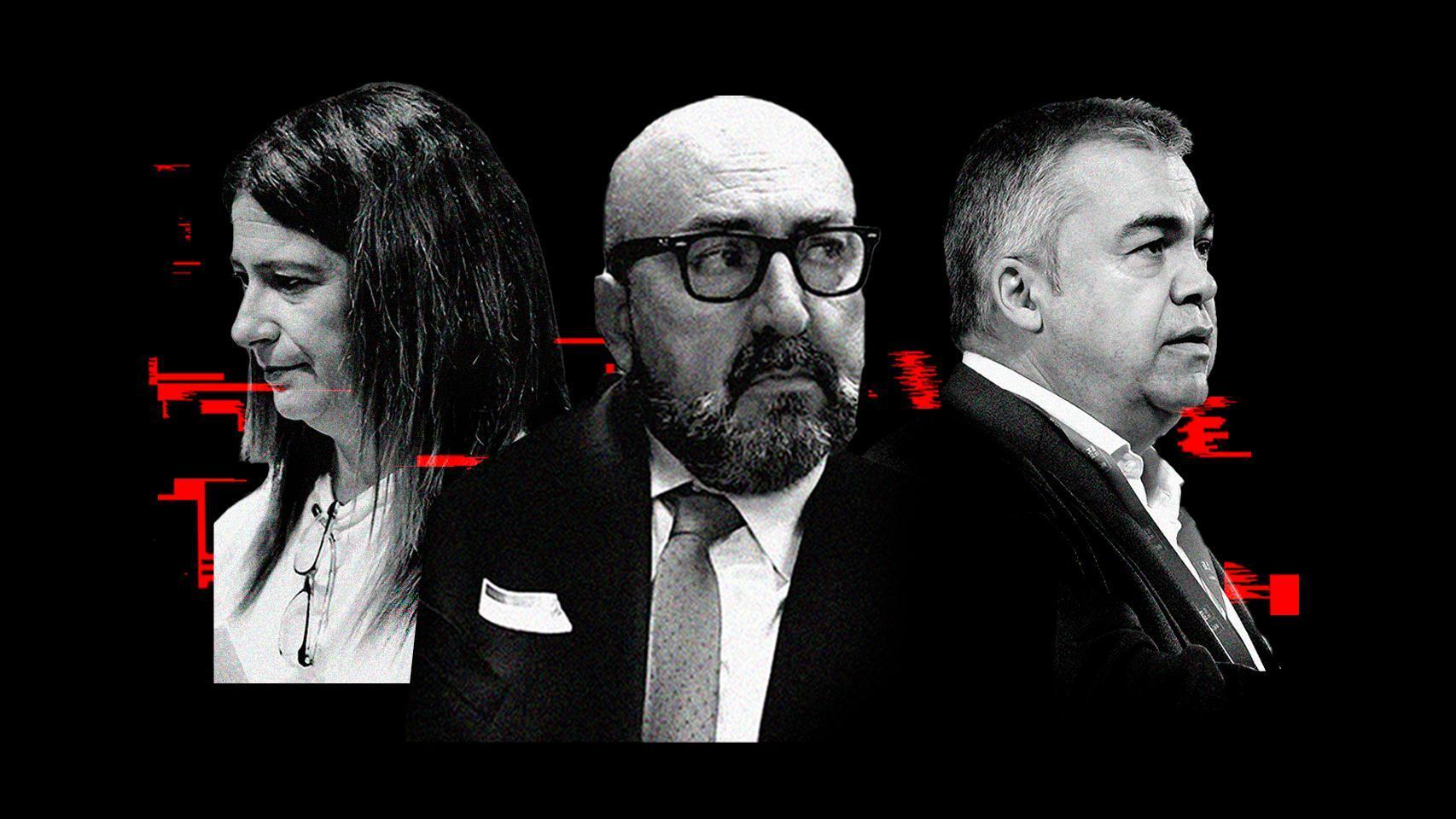 Leire Díez, Koldo García y Santos Cerdán.