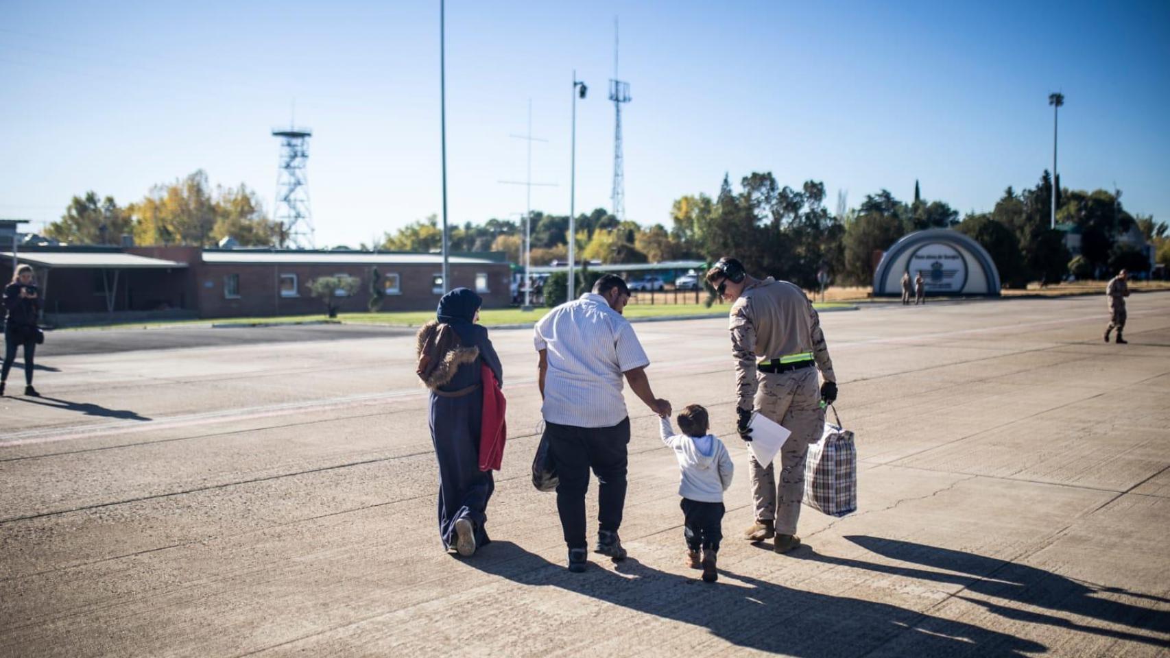 Evacuados de Palestina a España.