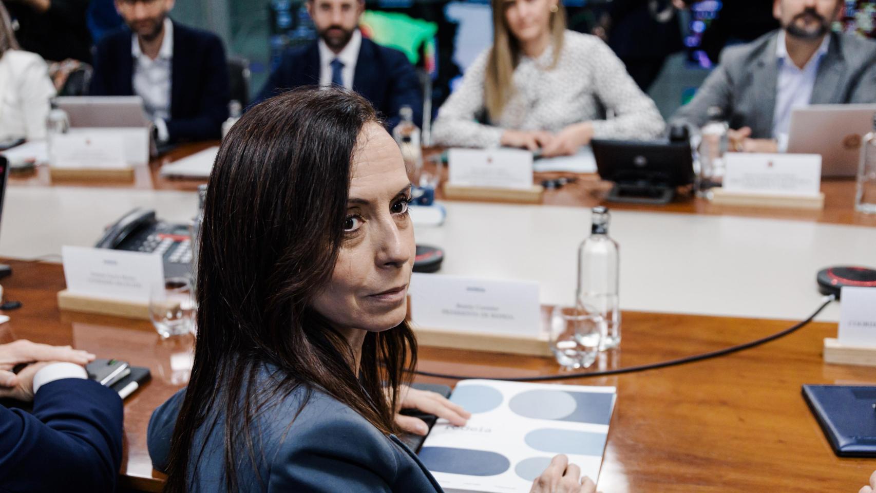 Beatriz Corredor en la reunión del Comité para el análisis de la crisis eléctrica, en la sede de Red Eléctrica de España (REE), a 3 de mayo de 2025.