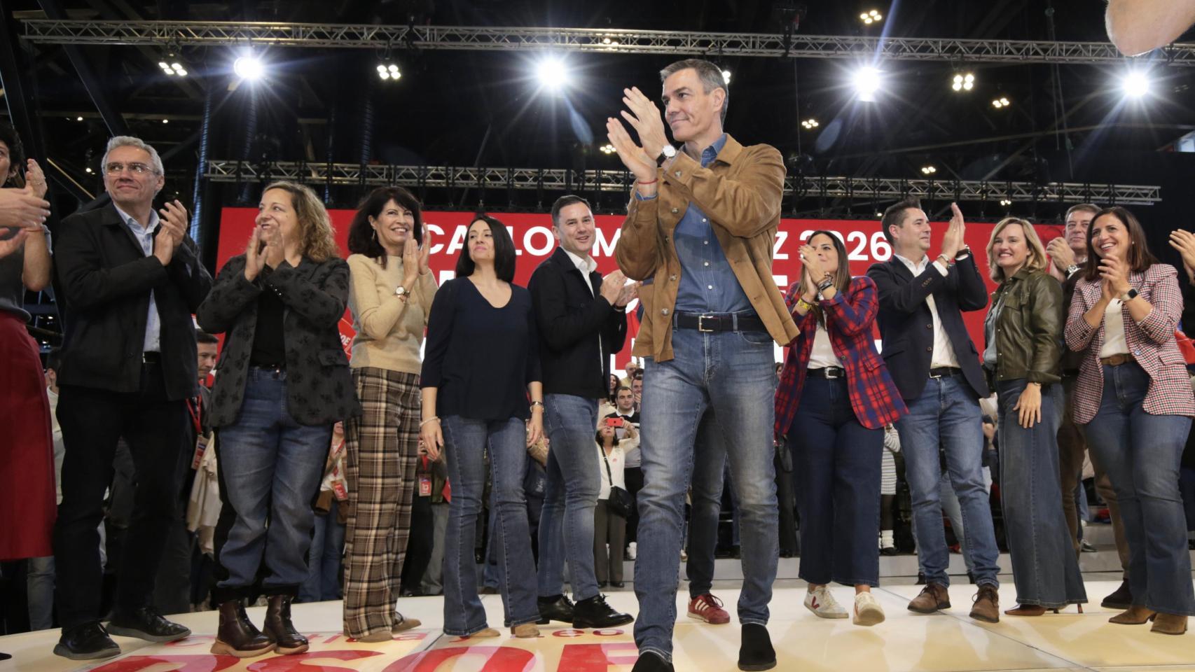 El secretario general del PSOE y presidente del Gobierno, Pedro Sánchez, durante un acto de partido este fin de semana.
