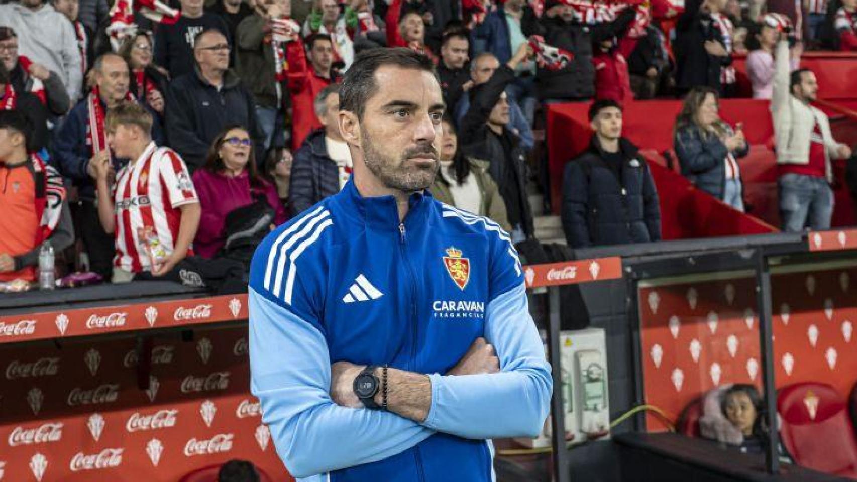 Rubén Sellés en el Sporting - Real Zaragoza.